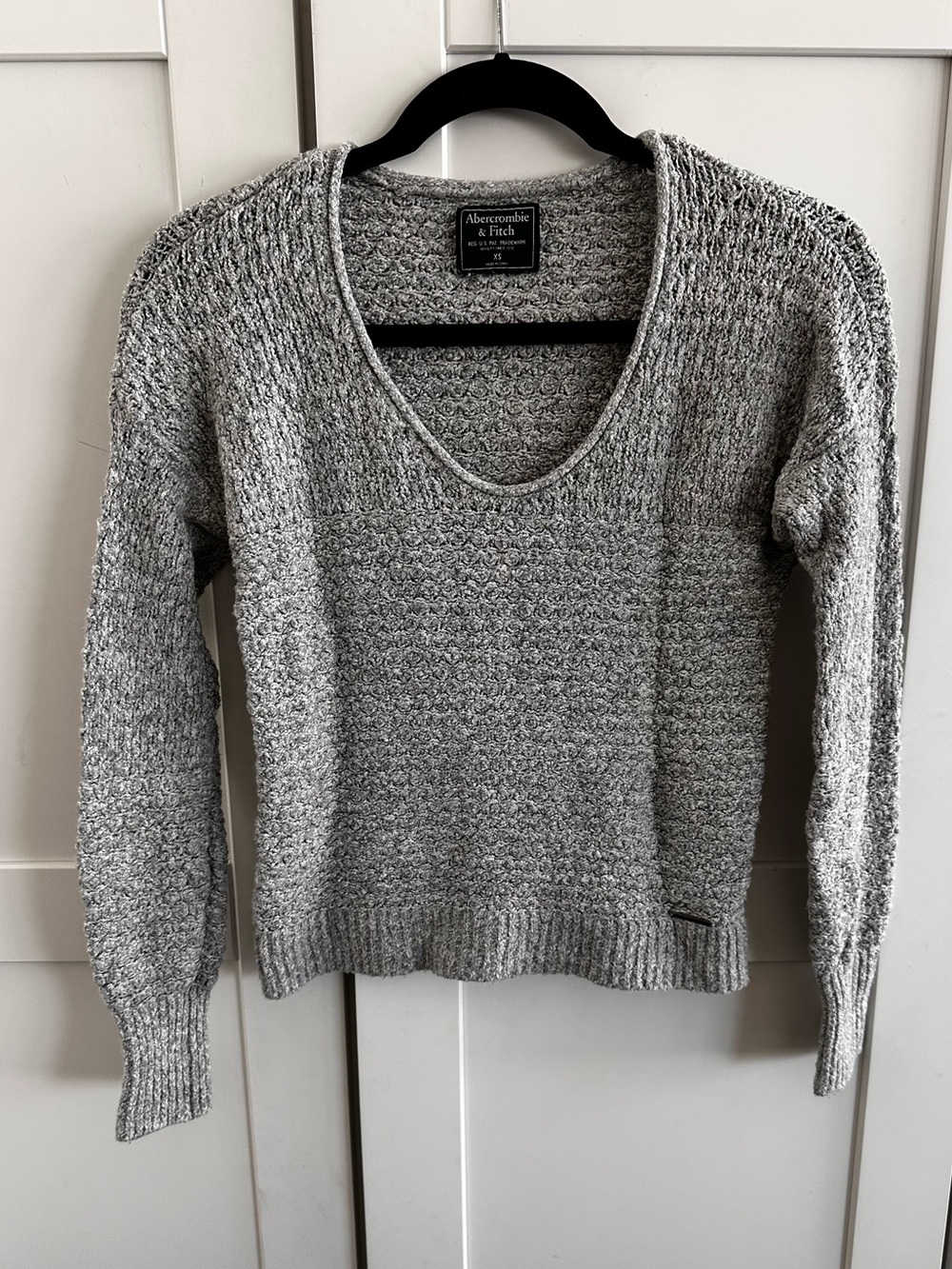 Abercrombie & Fitch Gray Textured Knit Sweater XS Super Soft